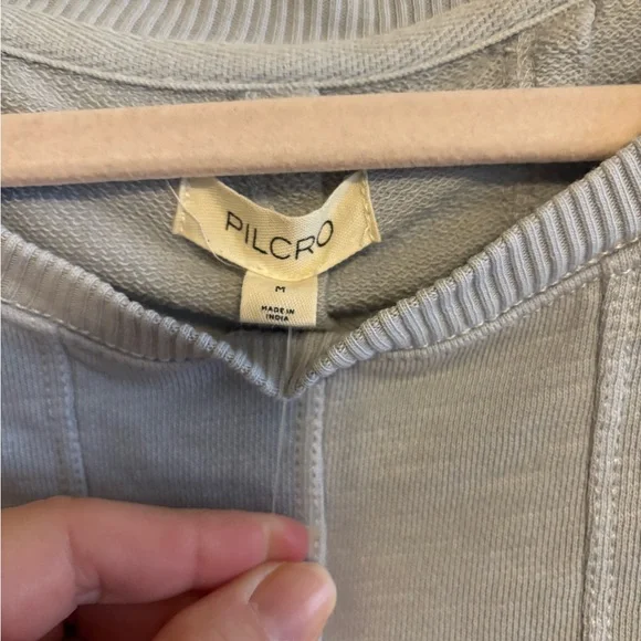 Pilcro Pastel Blue Pleated Crewneck Sweatshirt - Picture 6 of 7